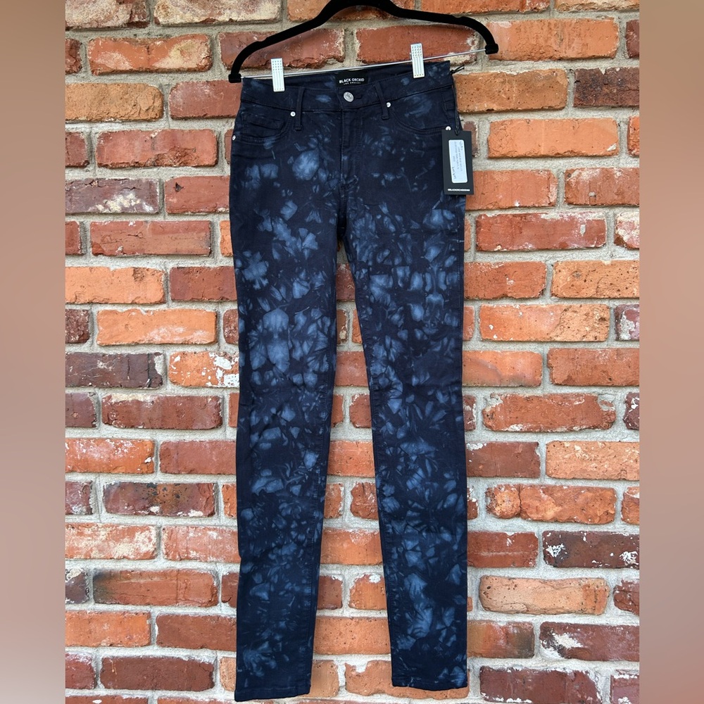 Black Orchid NWT Jude Mid Rise Skinny Tie Dye Print 25 Time for Fun
